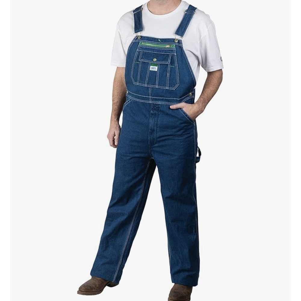 Men's Liberty Blue Denim Bib Overalls Size 40x30 Vintage 90s Workwear Carpenter‎